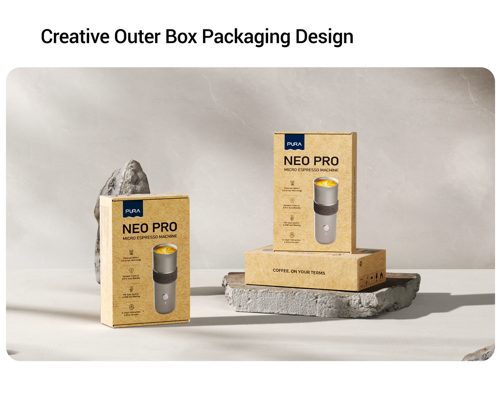 PURA NEO Pro kraft outer box packaging design